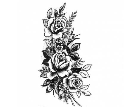 Tatuaż kwiatowy na rękę nogę 17 cm